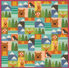 Outdoors Quilt Kit fabric featuring nature and animal patterns by Elizabeth Hartman, Moda Fabrics