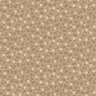 Farmer's Daughter Blossom Palomino fabric by Lori Holt with small floral pattern on beige background