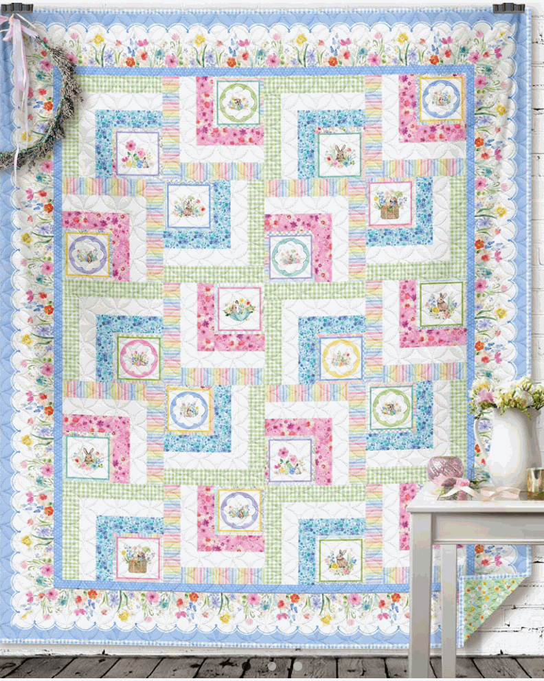 Hidden Spring Boxes Quilt Kit featuring Spring Cheer fabric and pattern by Heatherlee Chan and Sara Lister