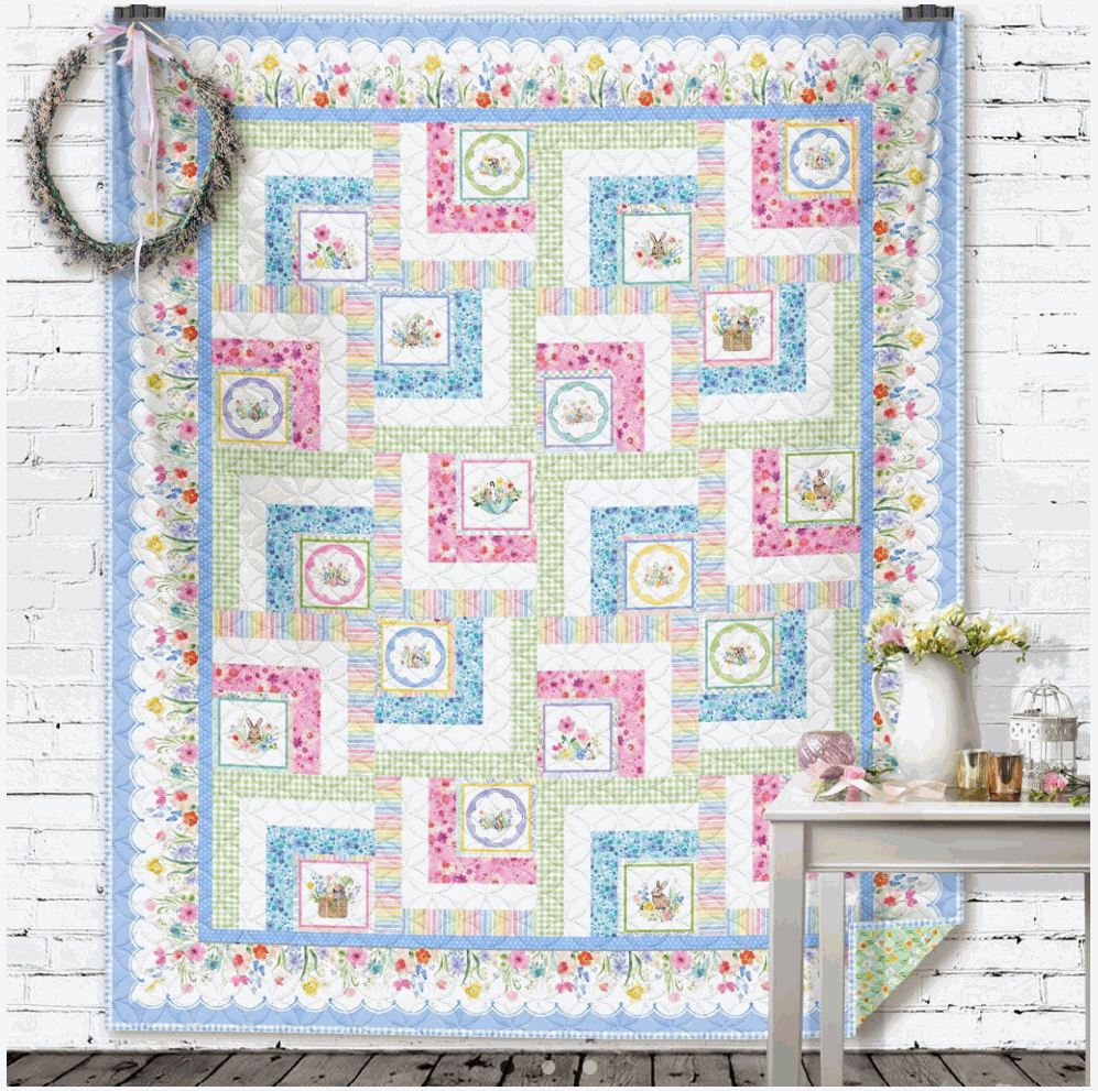 Hidden Spring Boxes Quilt Kit featuring Spring Cheer fabric and pattern by Heatherlee Chan and Sara Lister