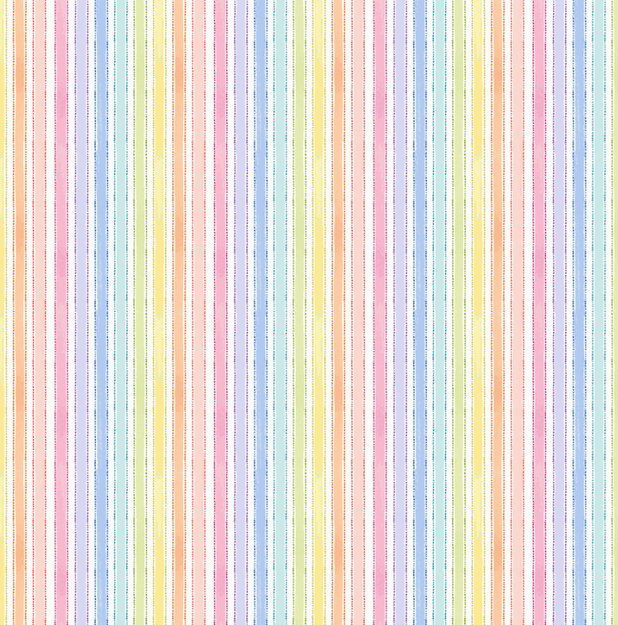Spring Cheer Fabric by Heatherlee Chan digital stripe multi-color clothworks