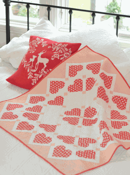 Doilies Quilt Kit featuring Valentine's inspired fabric by Joanna Figueroa, 42" x 42" quilt top and binding