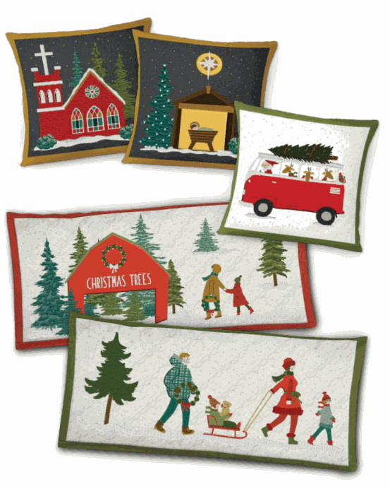 Machine Embroidery USB by Sandy Gervais Christmas pillow designs pre-order shipping October 2026