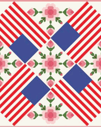 American Beauty Rose Berry Quilt Kit by Aria & Ava Quilts with curated Bella Rose fabrics