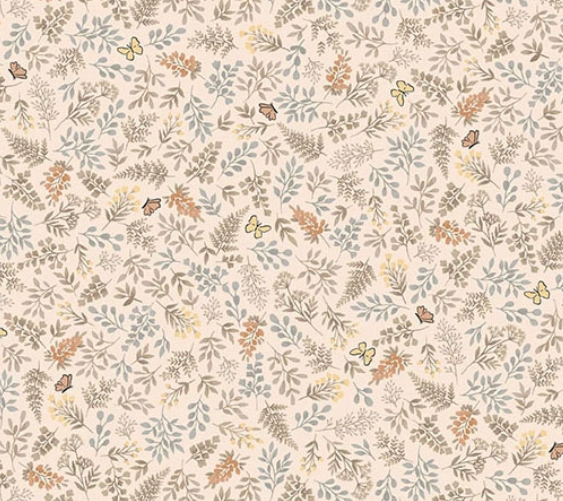 Little Ones by Makower UK Foliage Coral fabric MU-192-C sold in half yard increments