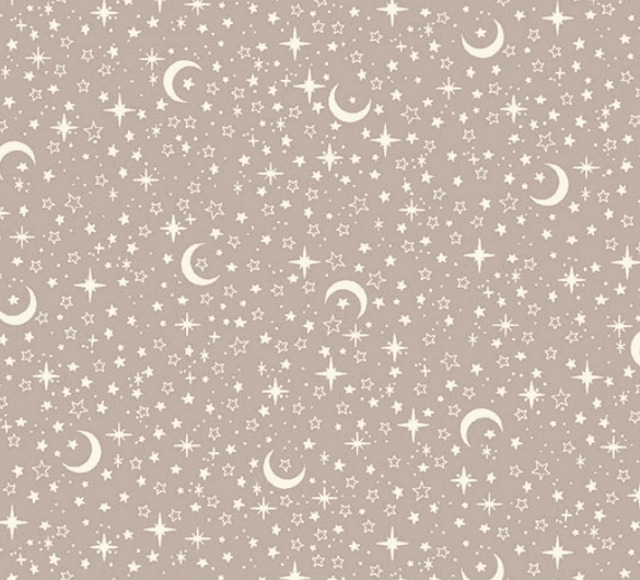 Little Ones by Makower UK Stars Grey fabric with star pattern sold in half-yard increments