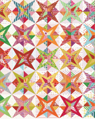 Shooting Star Tempter Quilt Kit with Bonbon Jar fabrics by Jen Kingwell for Moda Fabrics, 60x60 inches pre-order