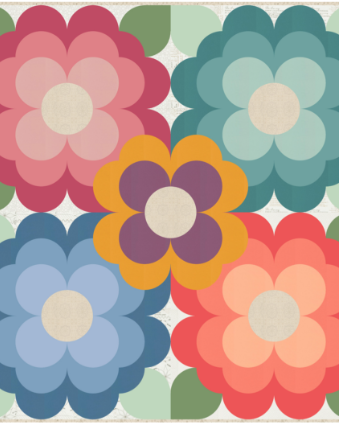 Posey Patch Quilt Kit featuring Tranquility fabric by Sarah Thomas, 72x72.5 inches, pre-order shooting star quilter kit