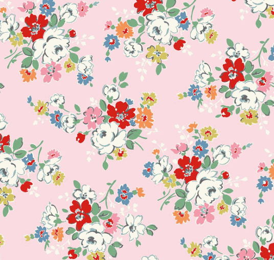 Cath Kidston Signature Collection Clifton Rose Pink floral fabric by Cath Kidston for Riley Blake Designs