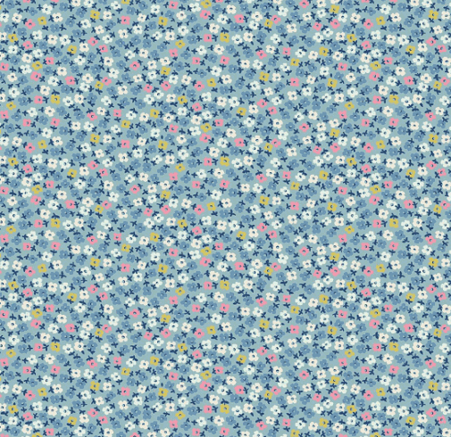 Blue fabric from Cath Kidston® Signature Collection featuring nostalgic florals and playful British-themed designs