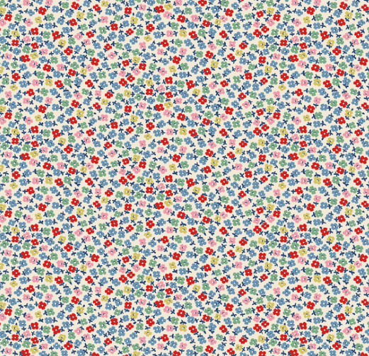 Cream fabric from Cath Kidston® Signature Collection featuring nostalgic florals and British-inspired designs sold by Riley Blake Designs