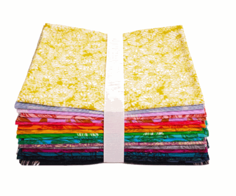 Indelible Fat-Quarter Bundle by Anna Maria Textiles with colorful floral and tonal fabric designs