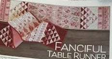 Fanciful Table Runner Kit with Darling Peony fabric in red and pink by Robin Pickens for Moda Fabrics