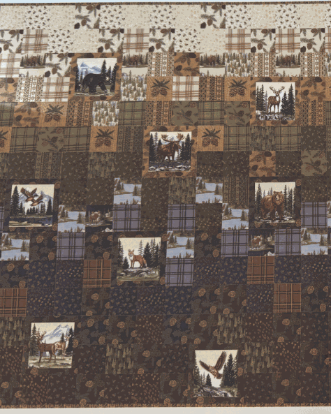 A Day in the Northwoods Quilt Kit featuring Northwoods Lodge by Deb Strain, 63x67.5 inch quilt, two options with or without designer backing, pre-order shipping July 2026