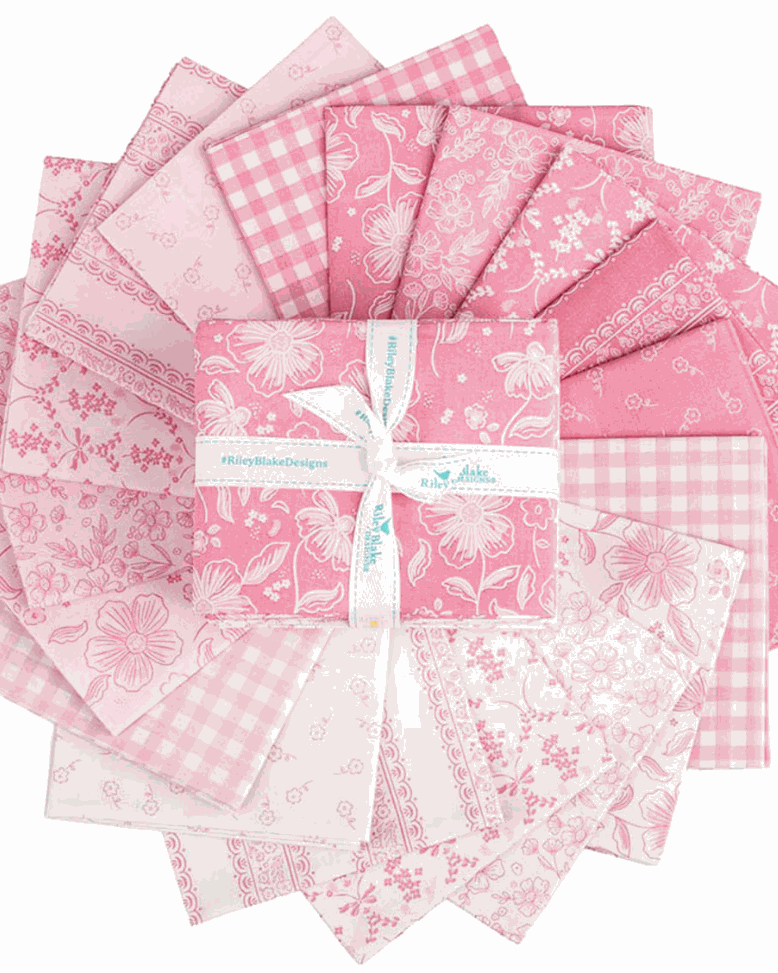 Rose Berry Quilt Kit featuring Sweet Pink fabric bundle and pattern by My Mind's Eye for 68x68 inch quilt top