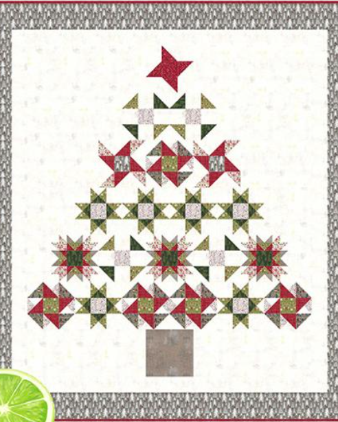 Christmas at Home Quilt Kit featuring Candlelight Christmas fabric collection by 3 Sisters for a 70.5" x 79.5" quilt top and binding