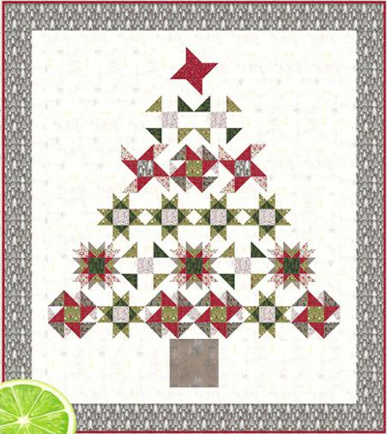 Christmas at Home Quilt Kit featuring Candlelight Christmas fabric collection by 3 Sisters for a 70.5" x 79.5" quilt top and binding