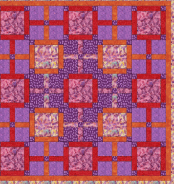 Six-Pack Party Backroads digital quilting pattern with colorful movement design