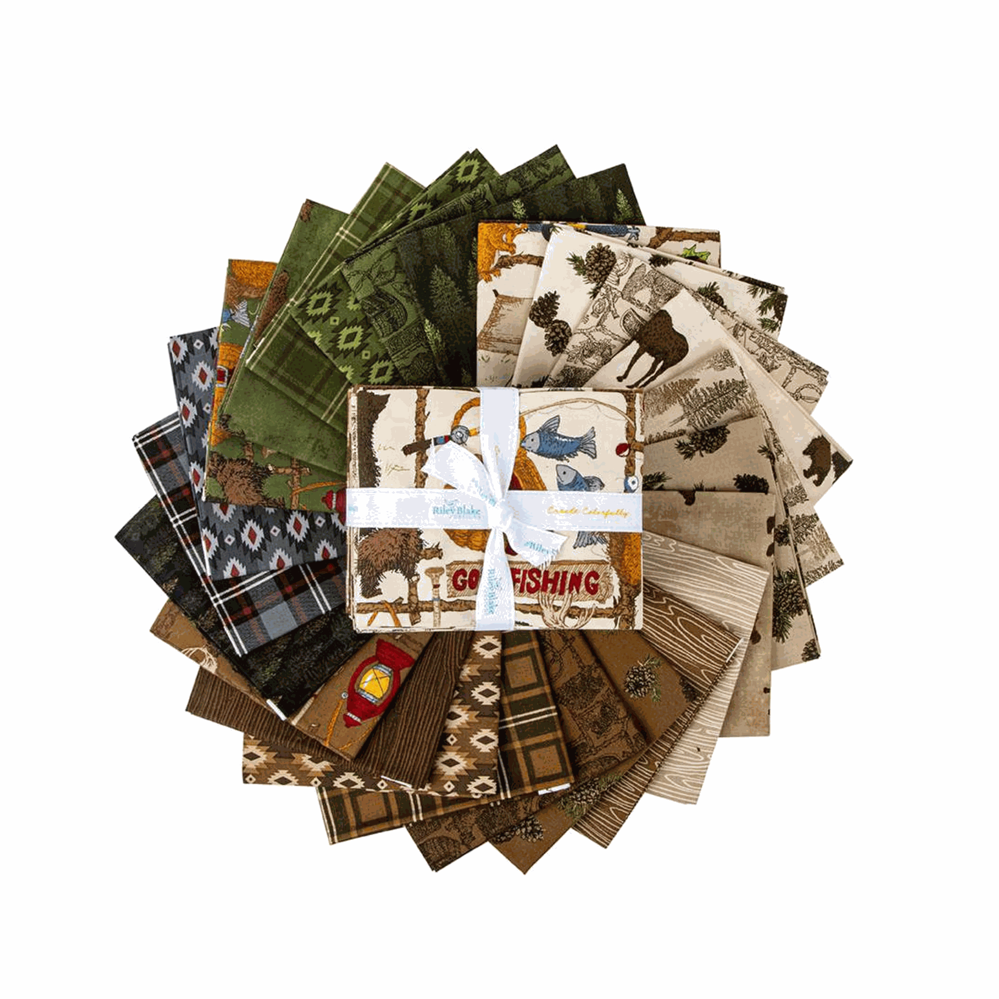 Pine Grove Fat-Quarter Bundle by Riley Blake Designs with 24 nature-themed fabric pieces