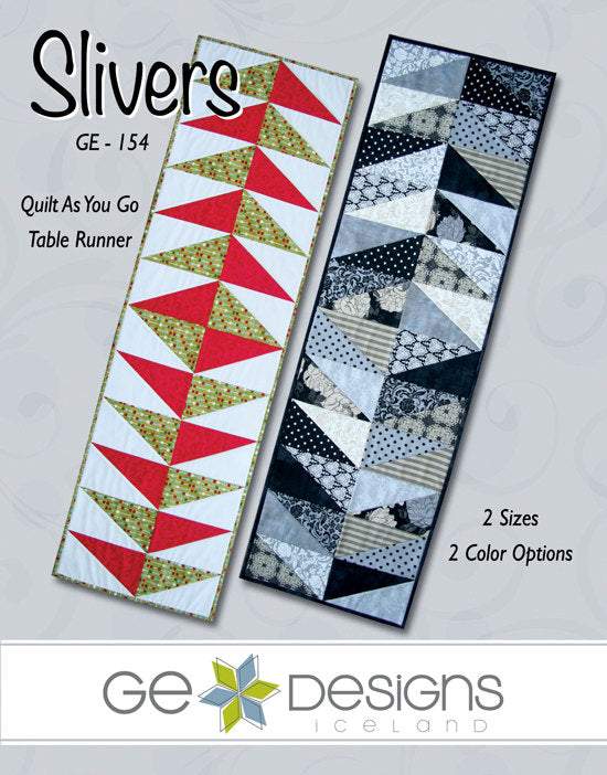 Slivers Table Runner quilt pattern in two sizes and color versions