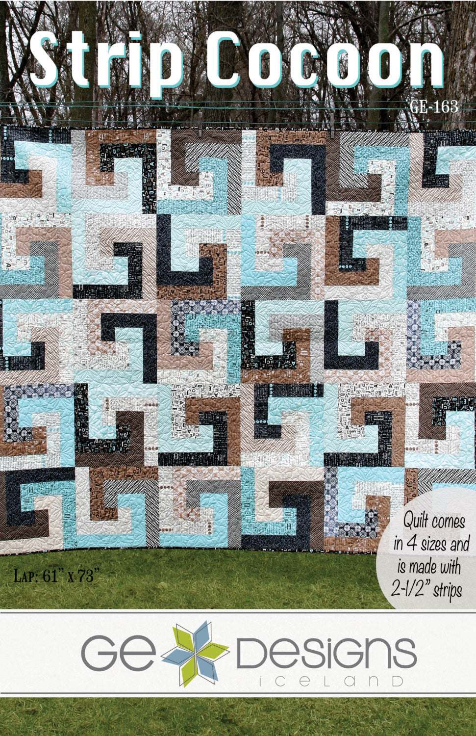 Strip Cocoon Pattern quilt made from 2-1/2 inch strips in multiple sizes