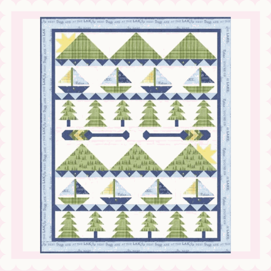 Sun Up To Sun Down Quilt Kit featuring On Lake Time collection by Coach House Designs, 56x69 lap quilt