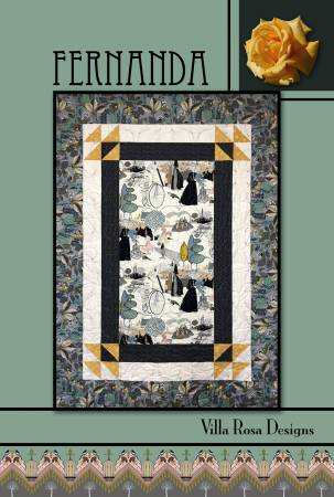 Fernanda by Villa Rosa Designs quilt pattern with 55x73 inch finished size featuring floral and geometric prints