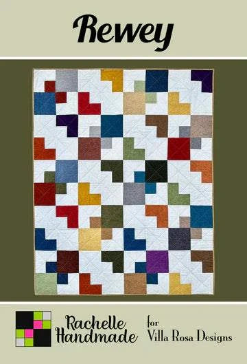 Rachelle Handmade REWEY quilt pattern with colorful geometric design for Villa Rosa