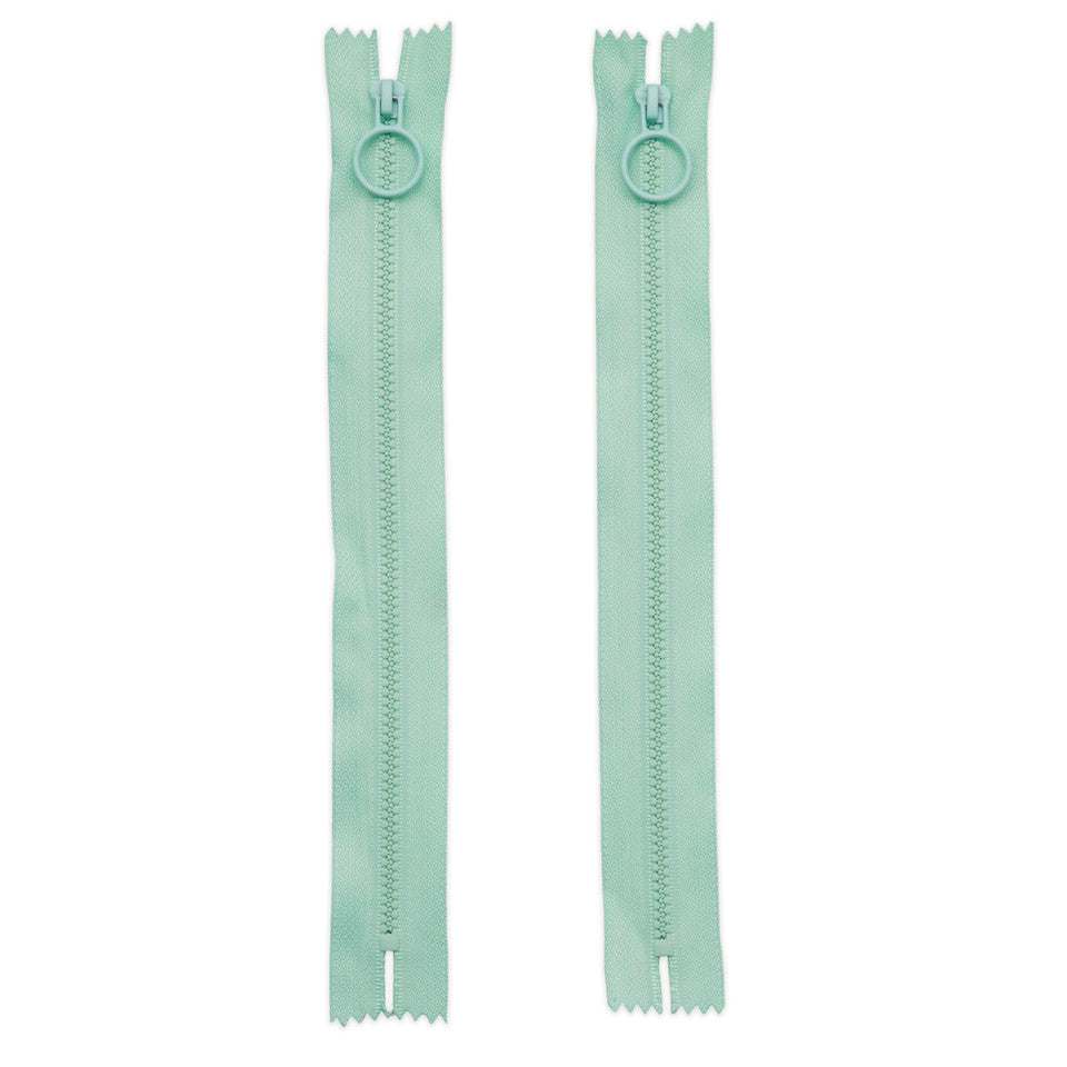 8-inch mint zipper with hoop pull set of two for crafting projects