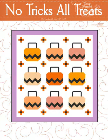 No Tricks All Treats Pattern Halloween basket quilt design by Wendy Sheppard