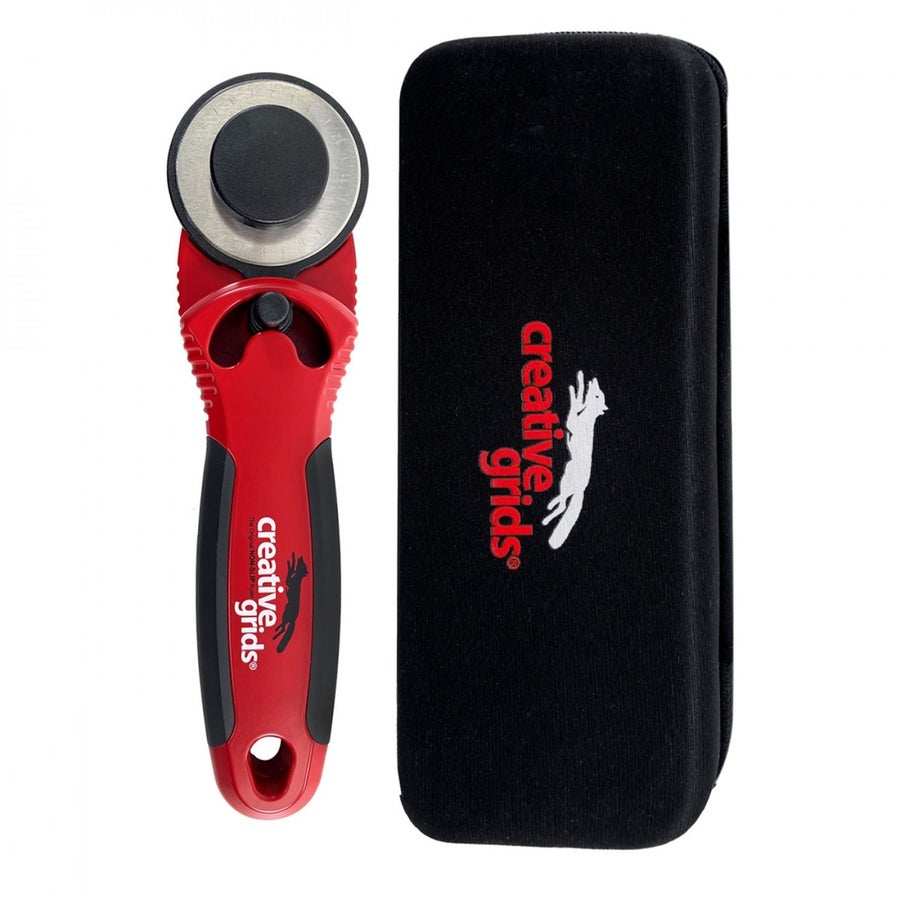 Creative Grids 45mm rotary cutter with ergonomic grip and protective EVA case