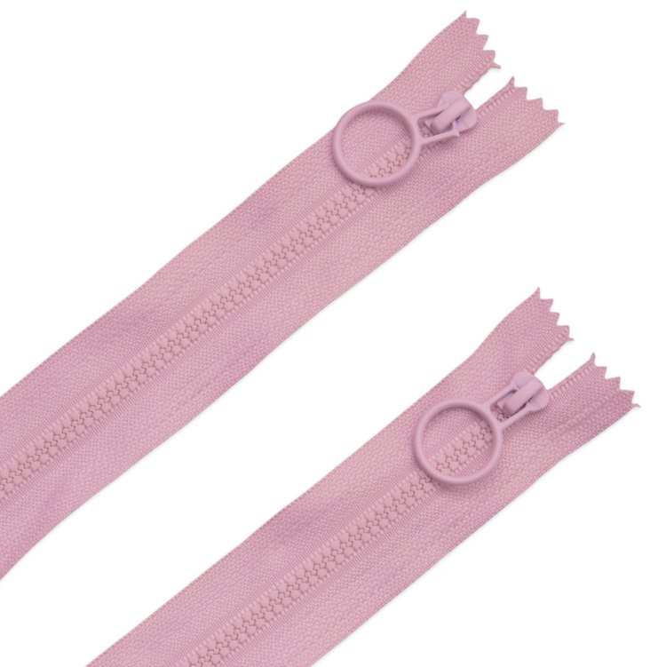 Two pink 16-inch hoop pull zippers for sewing projects, 2 pack