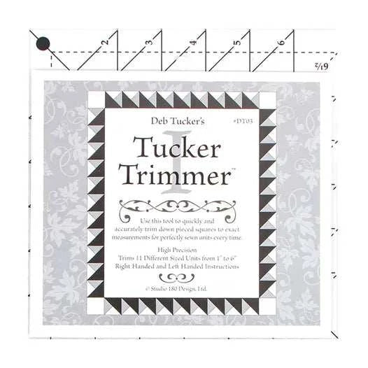 Studio 180 Tucker Trimmer quilting ruler for precise trimming of triangle units, 7-inch square tool