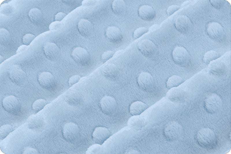Baby blue Cuddle® Dimple plush fabric with textured embossed dots from Shannon Fabrics