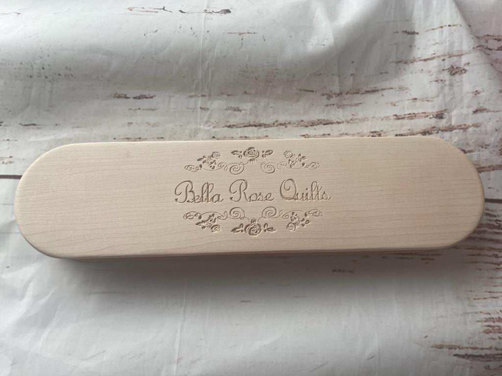 Bella Rose Quilts 12-inch maple wood quilter's clapper with engraved floral design