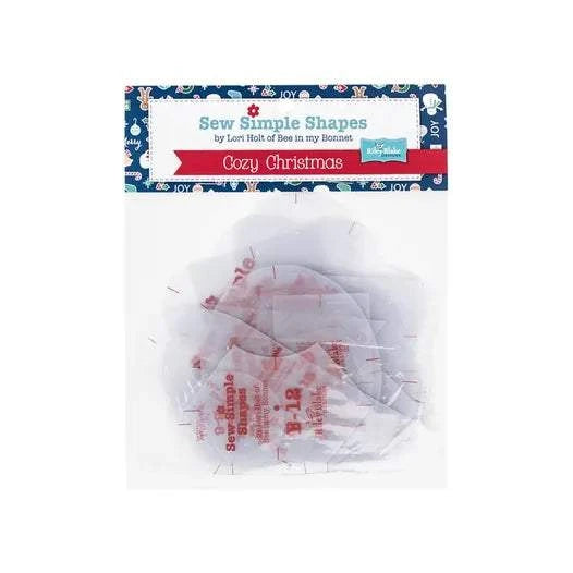 Lori Holt Cozy Christmas Sew Simple Shapes plastic applique templates with center marks for fussy cutting