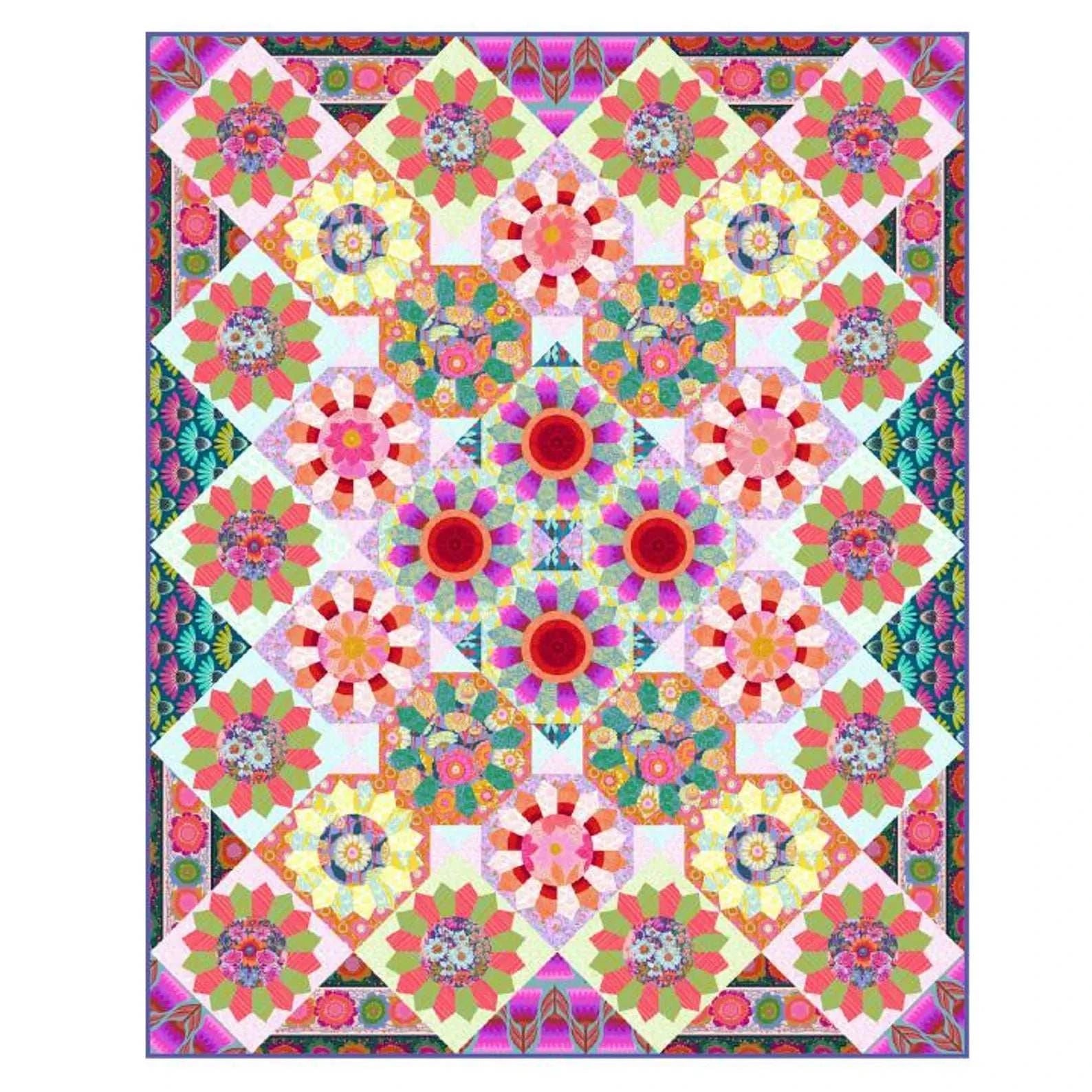 Bespoke No. 2.0 Quilt Kit by Anna Maria Parry featuring colorful floral and geometric patterns in a 68x85 inch quilt top design
