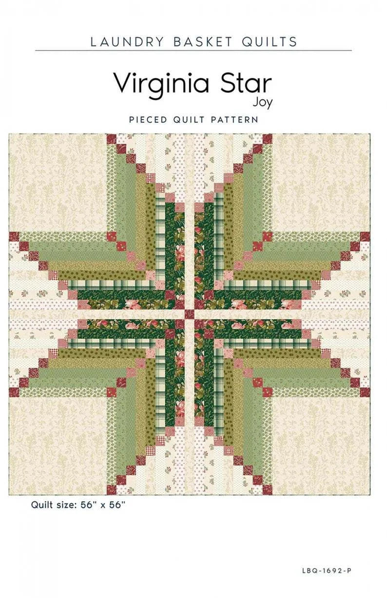 Virginia Star quilt pattern by Edyta Sitar with 56x56 inch finished size and star block design