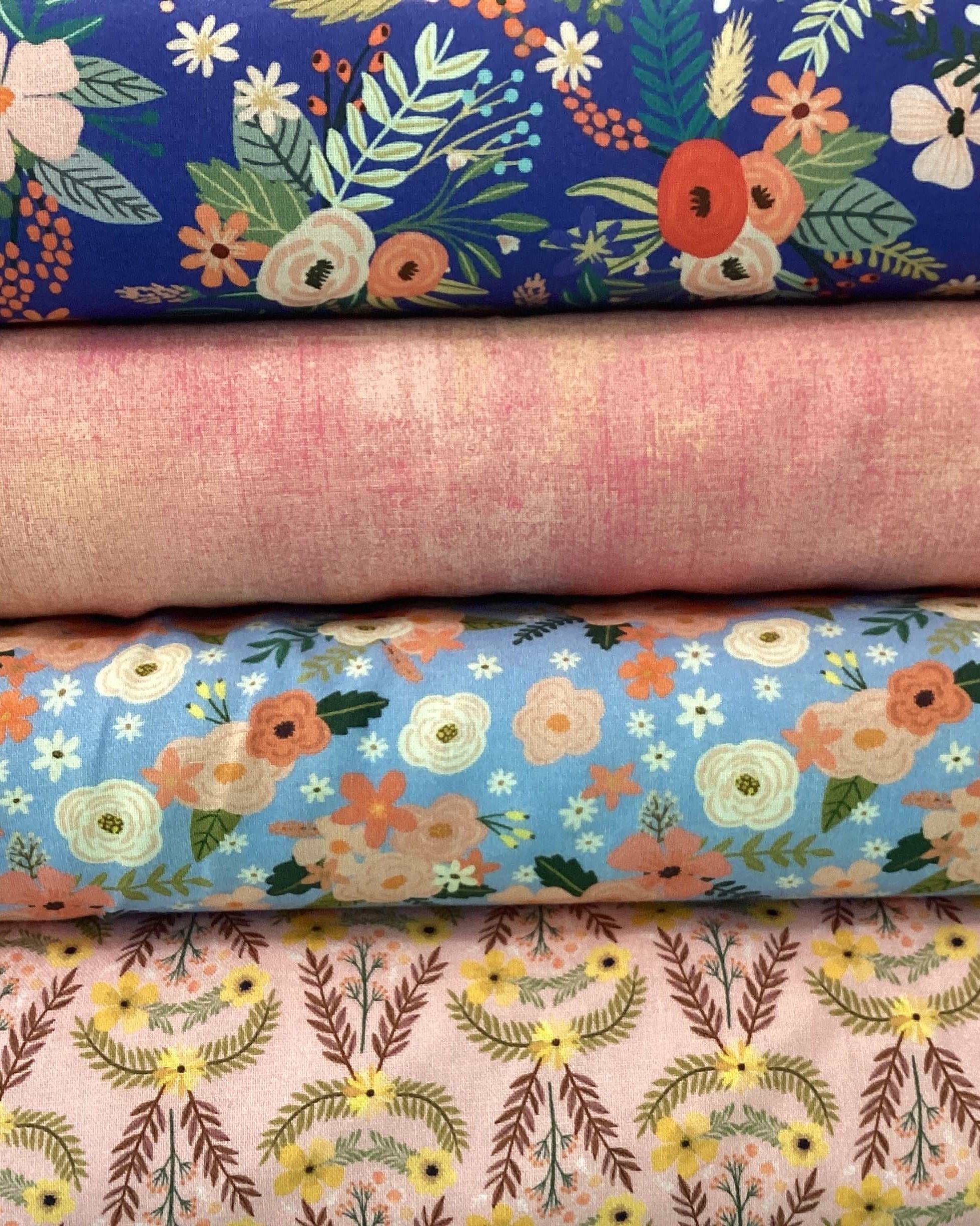 4 Yard Quilt Bundle with floral and textured fabric patterns for quilting projects