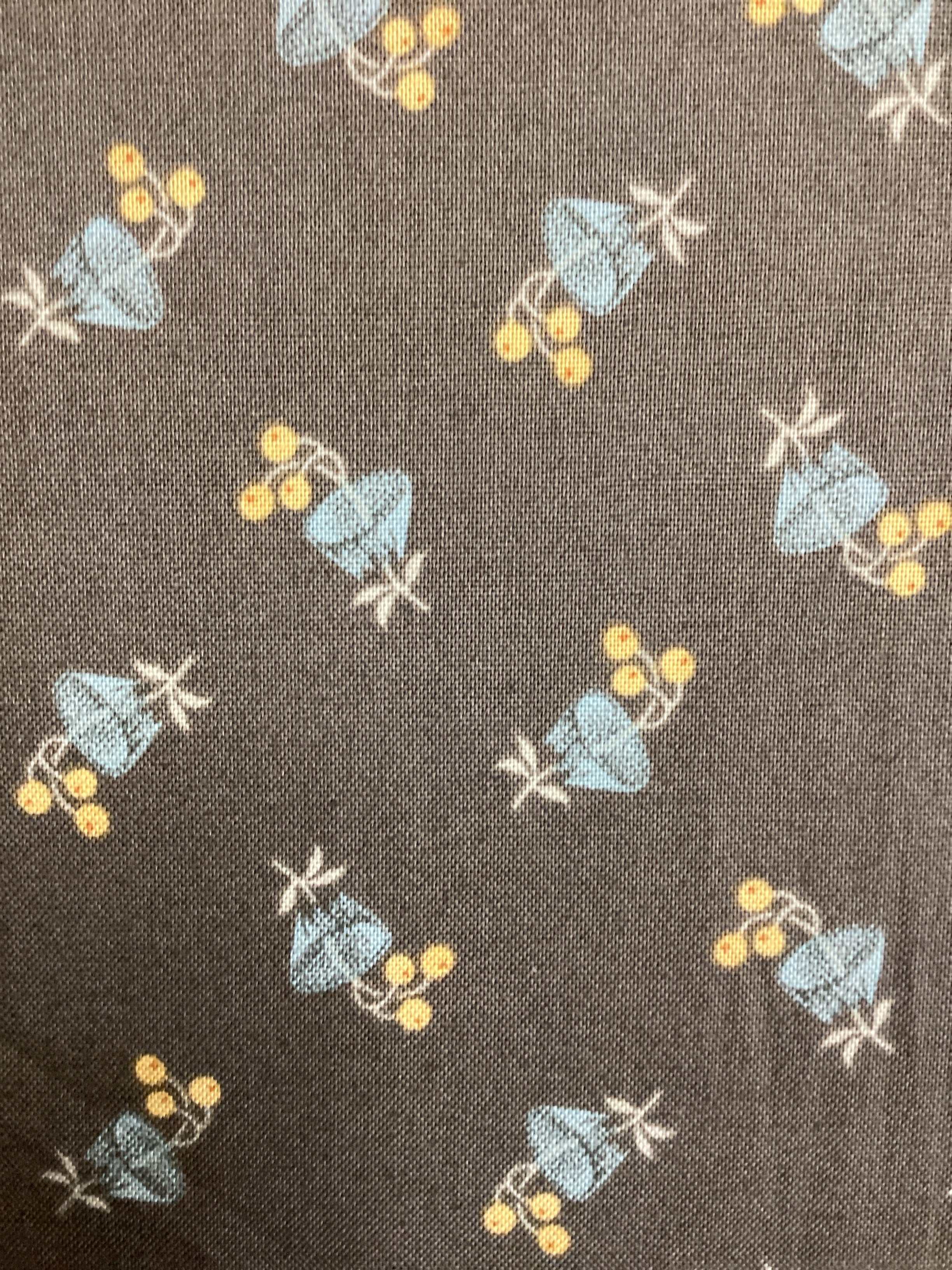 4 Yard Backing fabric with blue and yellow floral pattern for quilt backings