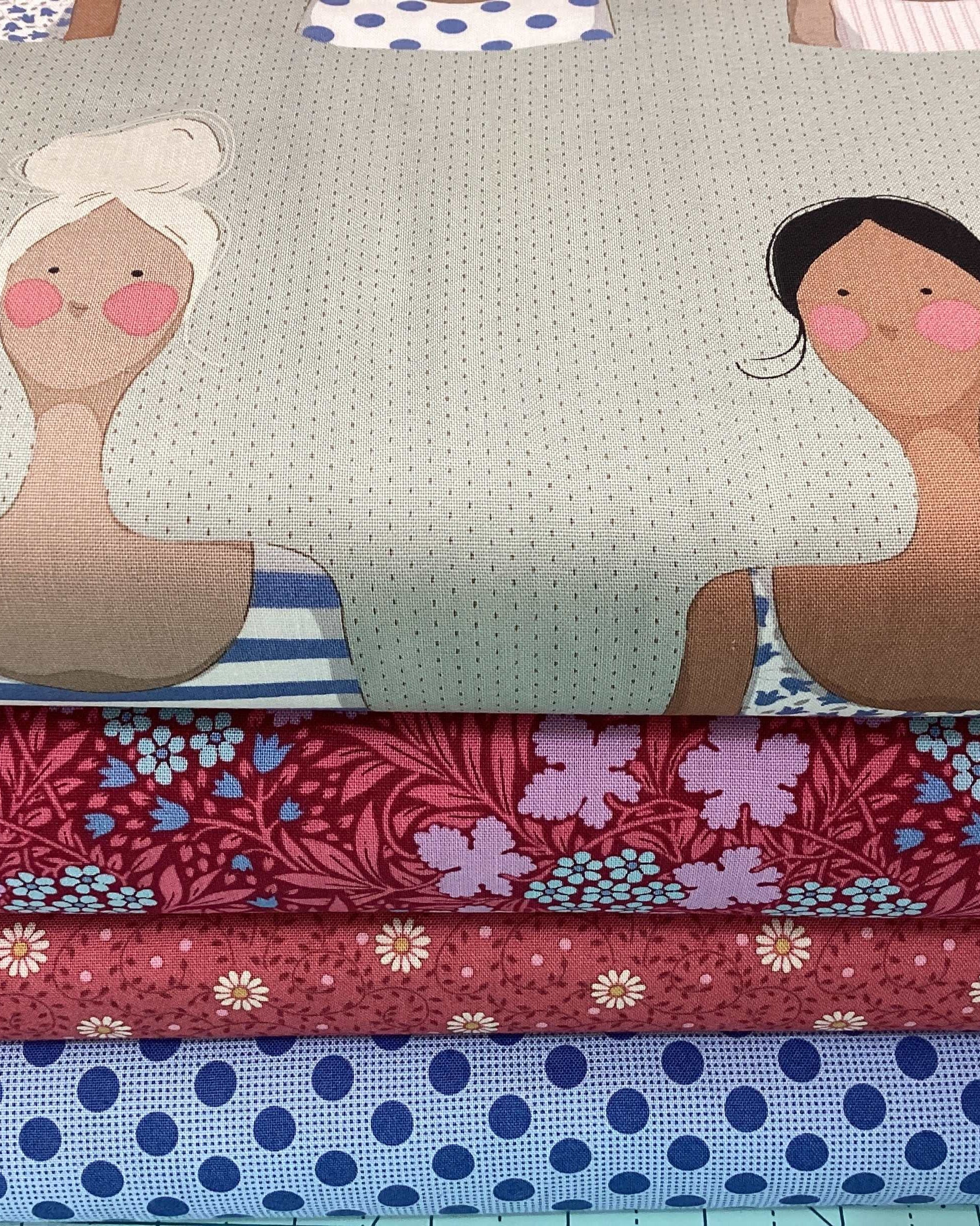 4 Yard Quilt Bundle with illustrated and floral fabric patterns for quilt crafting