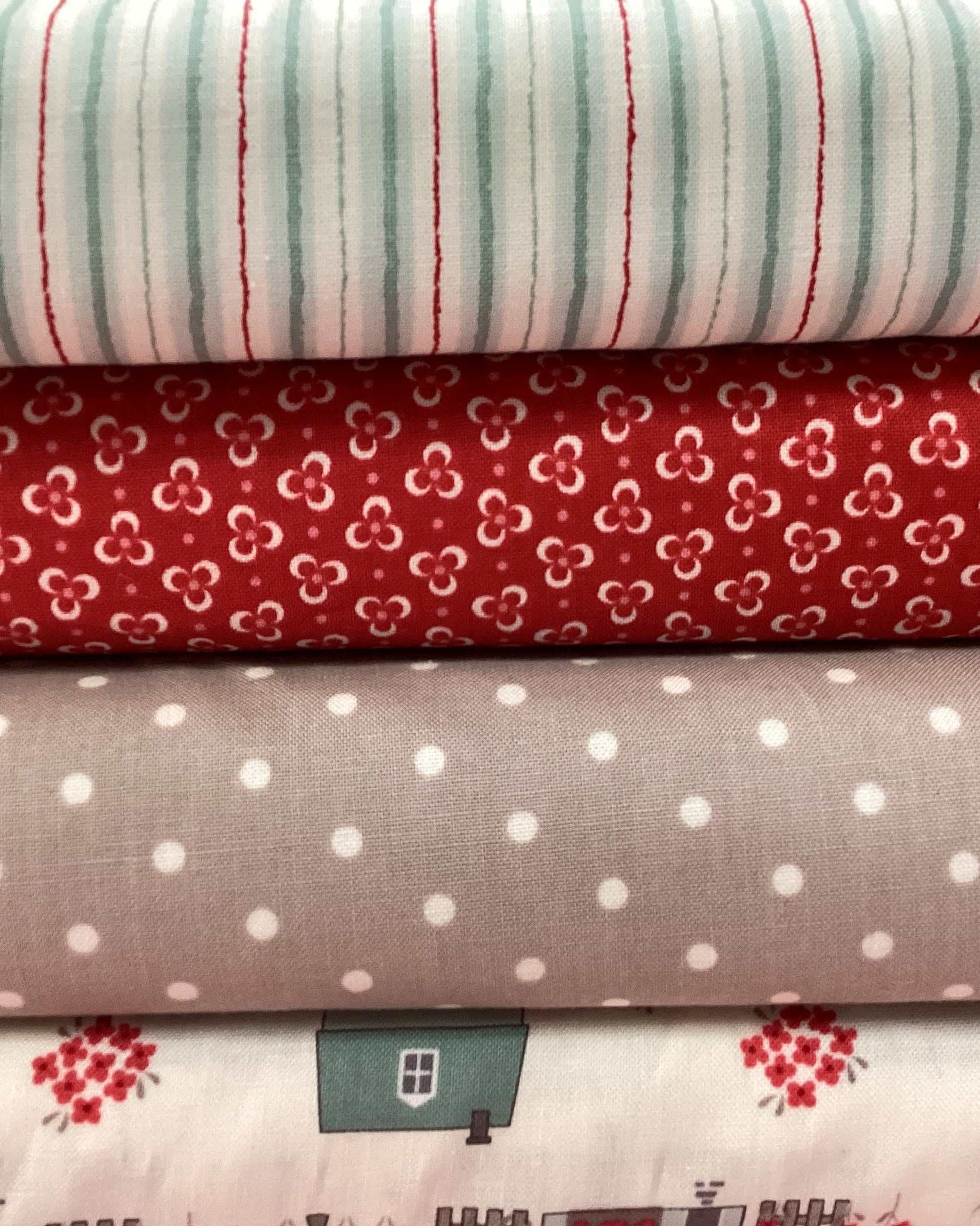 4 Yard Quilt Bundle fabric bundle with Bella Rose Quilts design for double-fold binding