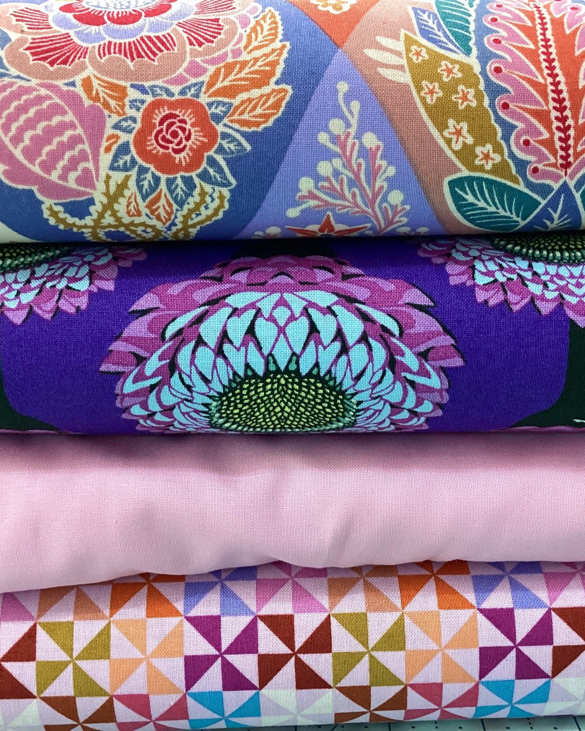 4 Yard Quilt Bundle fabric bundle with Bella Rose Quilts design for double-fold binding