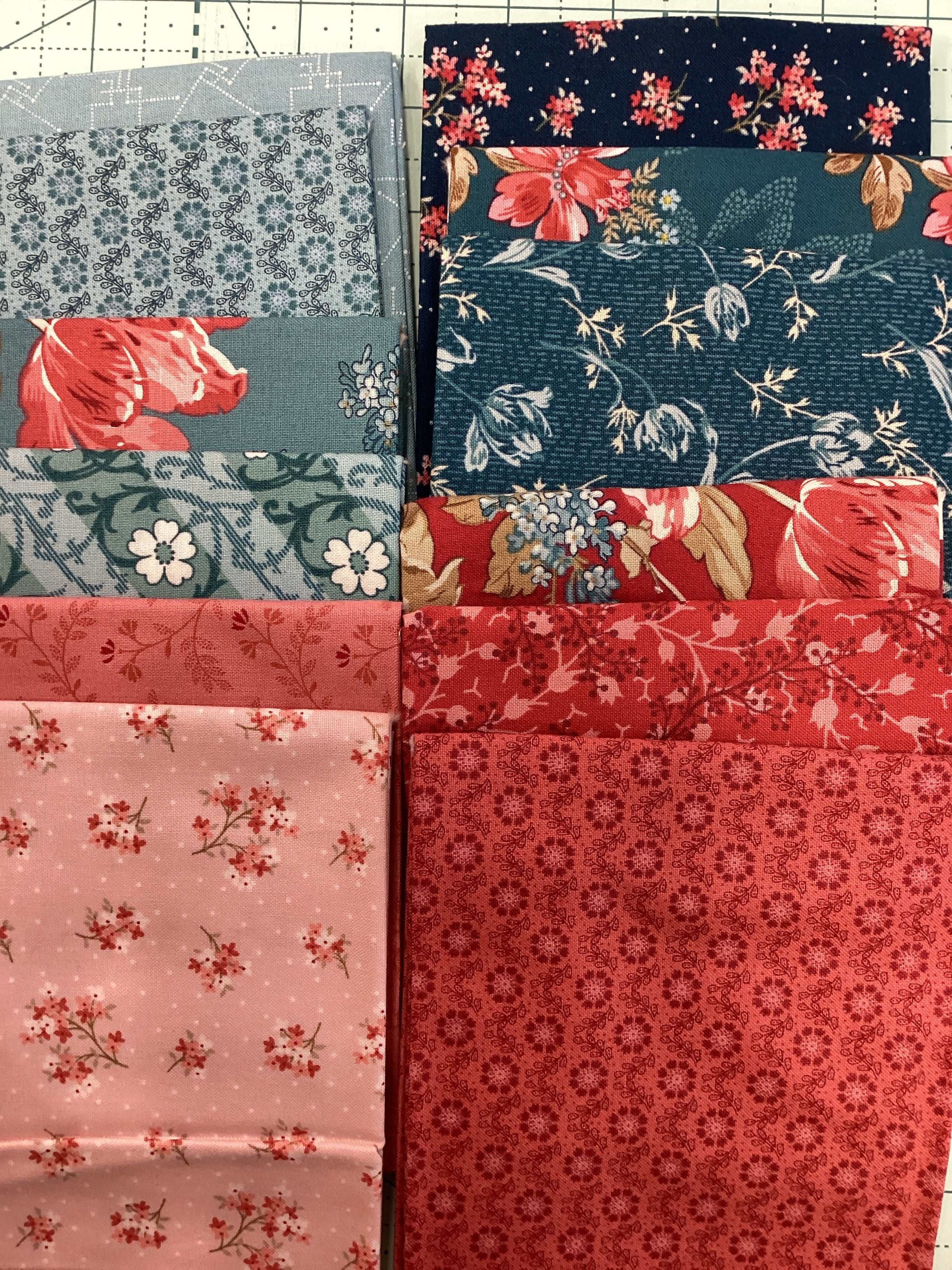 12 Fat Quarter Bundle with floral patterns curated by Bella Rose Quilts