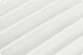 Minky White EESMDD-WHI soft plush fabric by Maywood Studio, 100% polyester, sold in 1/2 yard increments