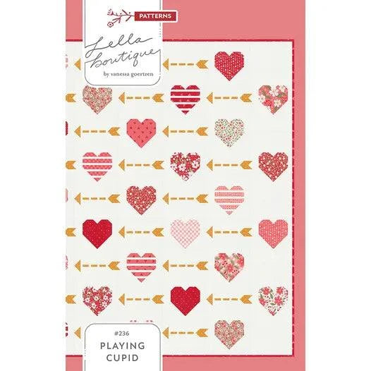 Playing Cupid Pattern quilt design with hearts and arrows by Vanessa Goertzen for Lella Boutique