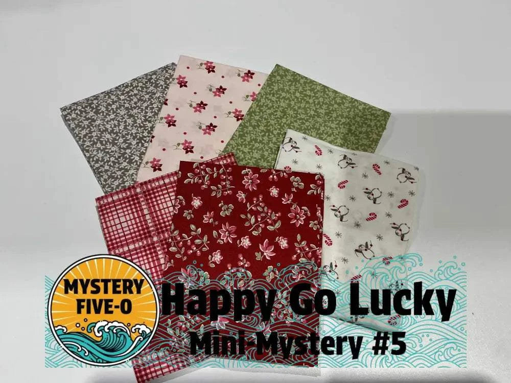 M50 Happy Go Lucky quarter-yard fabric bundle curated by Bella Rose Quilts for mini mystery quilt project