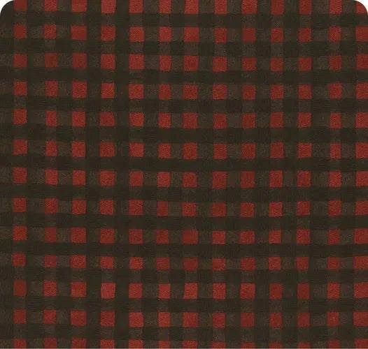 Northern Christmas Buffalo Check red fabric by Teresa Kogut with cozy woodland holiday design