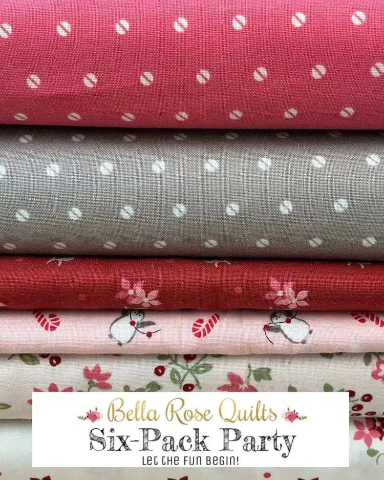 Six colorful fabric half-yard cuts in Six-Pack Party Bundle for quilting projects