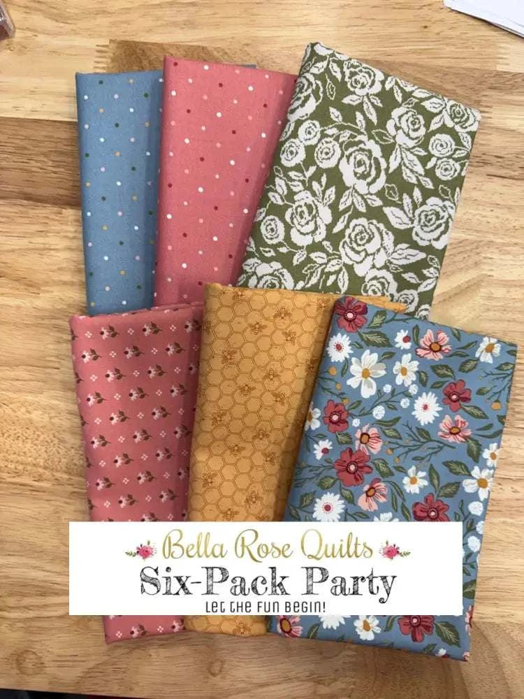 Six Pack Bundle of six colorful half-yard fabric cuts for quilting projects